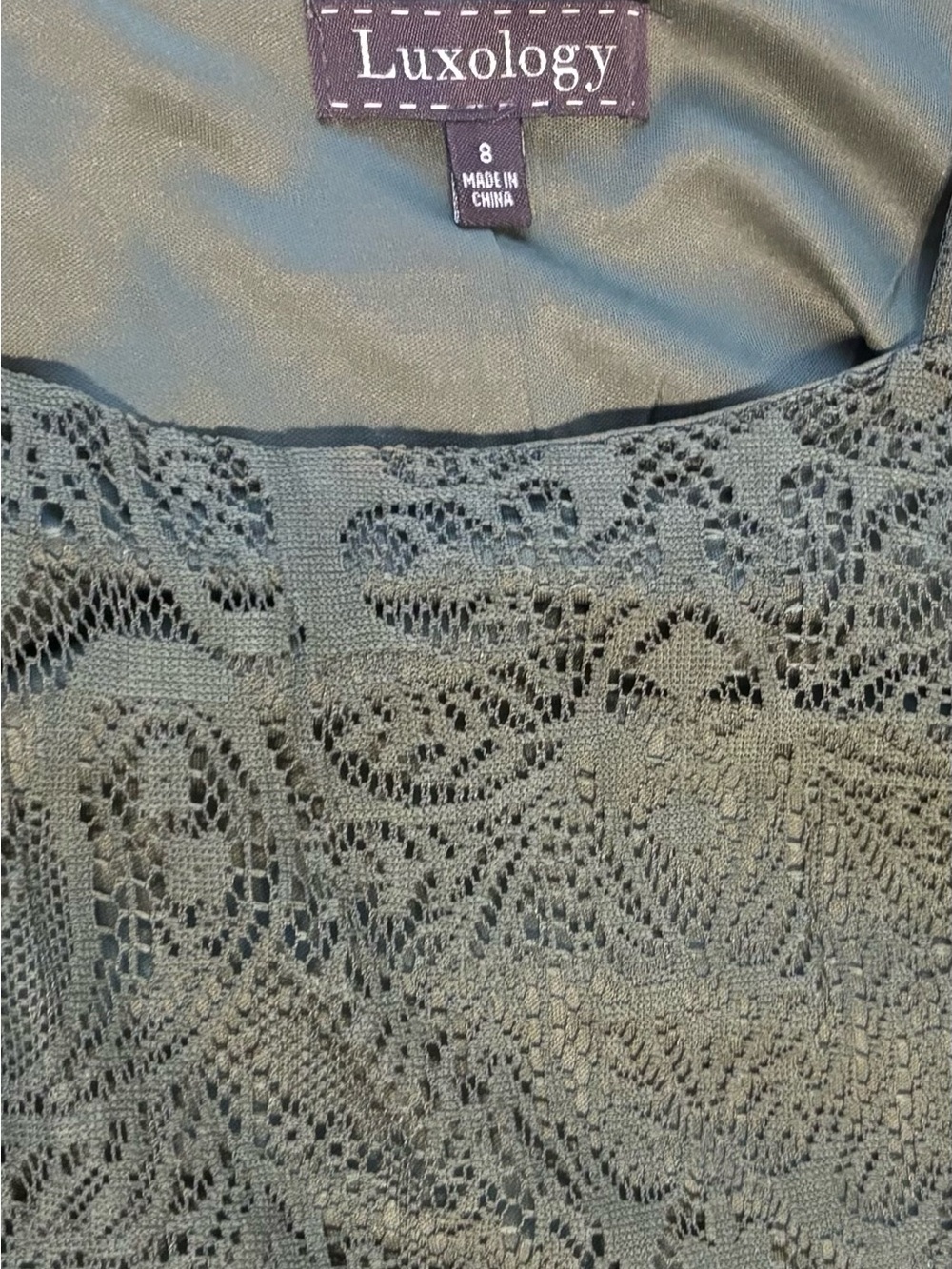 Luxology Olive Green Lace Camisole Top